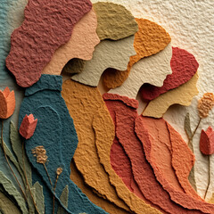 Four women silhouettes in warm colors celebrating International Women’s Day  