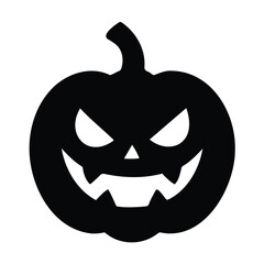 Vector art of jackolantern carved pumpkin with a scary face