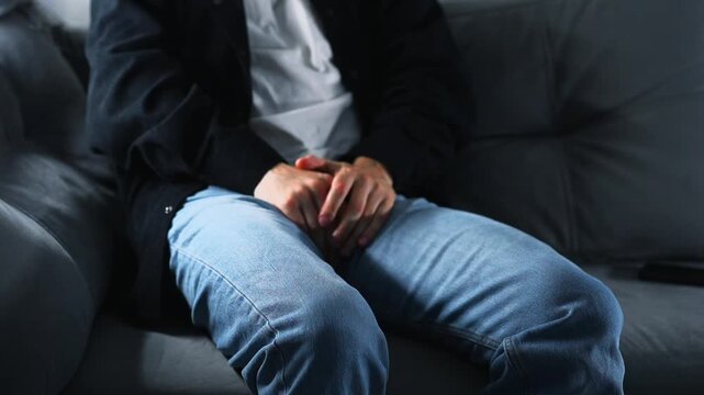 Prostate problems and weak male potency.
A man restrains himself from going to the toilet.
Painful urination.
Urology, medicine, health, kidneys, pain, suffering