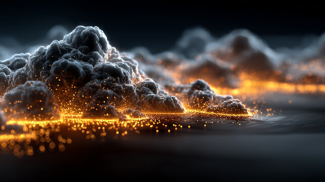 Digital cloud technology visualization, glowing 3D hologram servers, futuristic virtual data flow, cyber connections, high-tech background