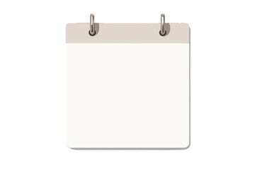 Blank calendar page with clips for organization and scheduling  