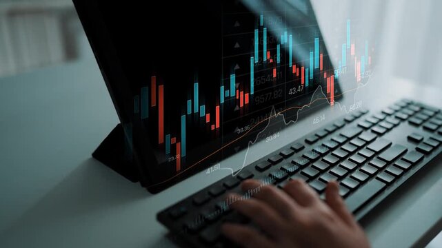 Candlestick chart visualizing financial market trends, investment patterns, price fluctuations, and trading strategy in capital and digital asset markets Marrow