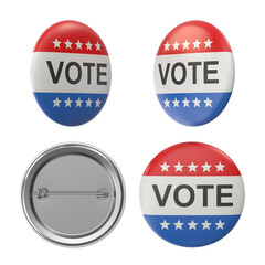 Voting button badges patriotic election campaign insignia