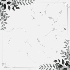 A white marble background with eucalyptus leaves in the corners, creating an elegant and minimalist design for text or product display