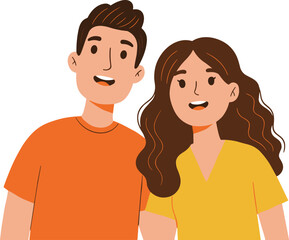 Cartoon, illustration, friends, smiling, happy, people, companionship, friendship, relationship, together, joy, 