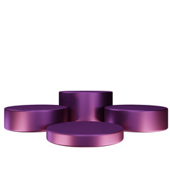 3D Render glossy Podium for product display mock up. 3D Podium elegant style transparent background
