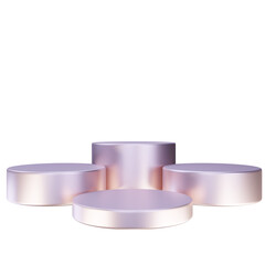 3D Render glossy Podium for product display mock up. 3D Podium elegant style transparent background