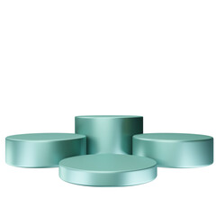 3D Render glossy Podium for product display mock up. 3D Podium elegant style transparent background