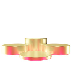 3D Render glossy Podium for product display mock up. 3D Podium elegant style transparent background