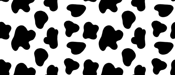 Seamless abstract geometric pattern. Background in black, white. Illustration. Lines, stains. Design for textile fabrics, wrapping paper, background, wallpaper, cover.