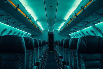 Empty plane interior before onboarding
