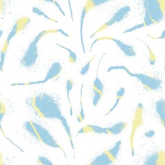 Seamless abstract geometric pattern. Background in yellow, blue, white. Illustration. Lines, stains. Design for textile fabrics, wrapping paper, background, wallpaper, cover.