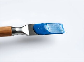 Palette Knife with Blue Oil Paint