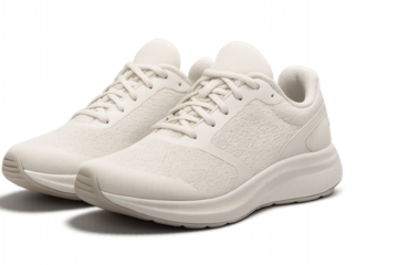 White running shoes on plain background
