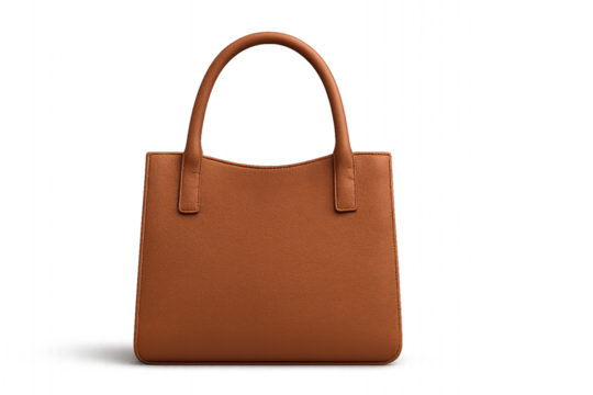 Minimal leather handbag on clean background