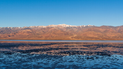 Panamint Mountains Reflected in Shallow Lake Manly, Death Valley National Park