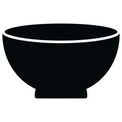 Black silhouette of a bowl with a wide opening and a small base.