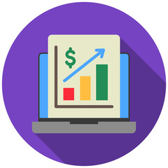 Obraz premium Growth Chart Icon, Mini Illustration Relate To Capital Market, Market Research. Use For Modern Concept, Ui, Ux Web And App Development.