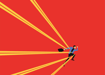 The concept of struggle, limitations, and traps or challenges. Not being given the freedom to be creative. Stock illustration