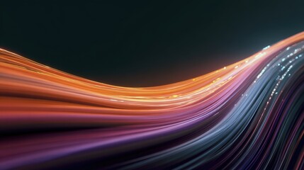 Year-end dashboard abstract, flowing data lines in cool gradients, wide copy-safe band, no numerals, no logos 