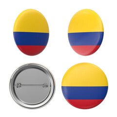 Fototapeta premium Colombia flag pin badges a set of patriotic emblems