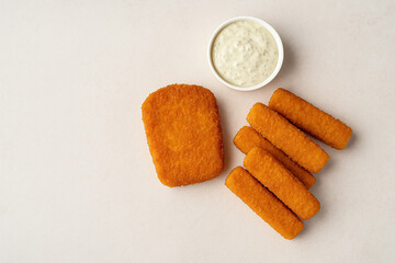 Crispy fish steak, fish fingers Stock Photo