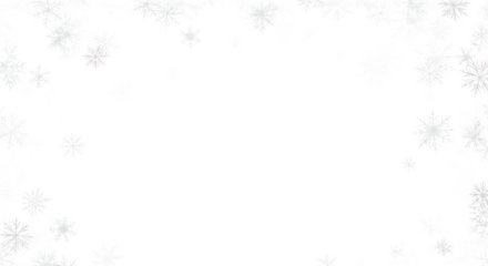 A delicate frame of white snowflakes on a transparent background isolated on transparent background, perfect for adding a touch of winter magic to your design