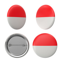 Indonesia badge set red and white button pin designs