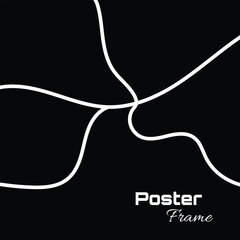 Minimalist Curved Line Photo Collage Template With Square Background Ratio Use For Poster or Flyer Frame