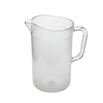 Transparent Plastic Pitcher with Handle Isolated on Transparent Background