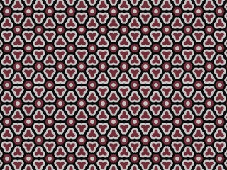 Abstract floral pattern repeats in dark maroon.