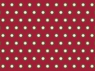Festive geometric star pattern in red and cream.