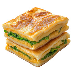 Tamagoyaki sando isolated on transparent background