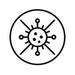 Obraz premium Abstract line art icon representing a virus or microbe inside a circle