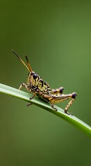 Fototapeta premium Grasshopper on a Blade of Grass.