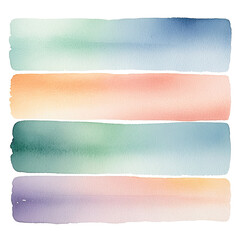 Four rectangular watercolor gradients in pastel hues