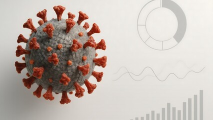 Back
design virus on white background and copy space for text and circle graph and wave light and bar graph and waive graph