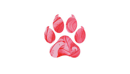 Paw Print Vector Illustration Isolated on Transparent Background