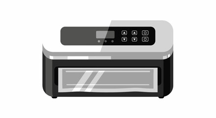Obraz premium Modern monochrome countertop oven appliance for home culinary activities
