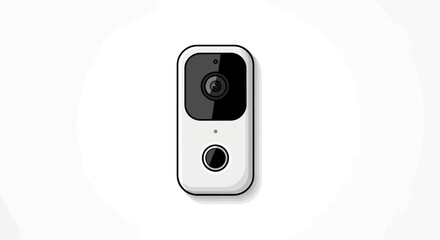 Modern minimalistic smart home security camera on a light background