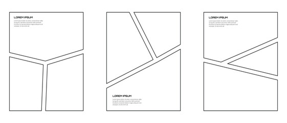 Line Style Photo Collage With Comic Frame use For Postes Moodboard