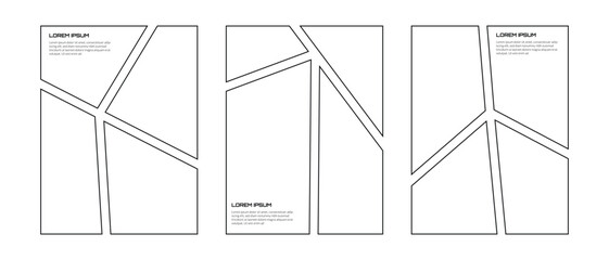 Line Style Photo Collage With Comic Frame use For Postes Moodboard