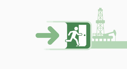 Fototapeta premium Abstract Conceptualization Depicting an Emergency Exit From Oil Industry