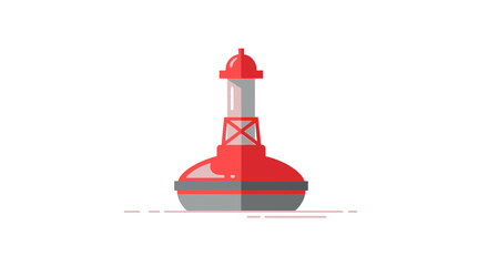 Isolated buoy illustration marking nautical channels and maritime routes