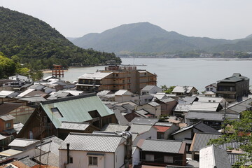 広島県の観光名所、安芸の宮島の景観