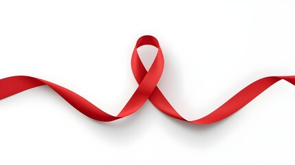 World Aids Day concept with red ribbon of aids awareness on white background. 1st December. Vector illustration.