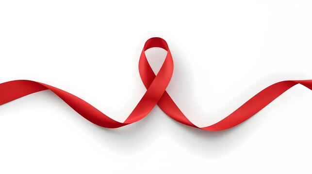 World Aids Day concept with red ribbon of aids awareness on white background. 1st December. Vector illustration.