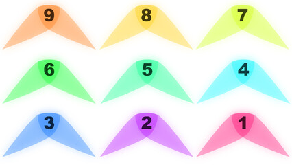 カウントダウン数字のデザインパーツ：投影