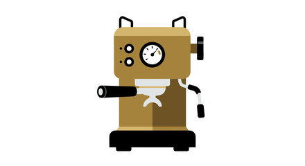 Fototapeta premium Vintage Style Espresso Machine with Simplified Flat Vector Design