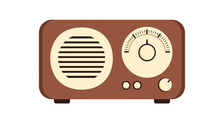 Vintage-inspired radio illustration with a classic, nostalgic design element